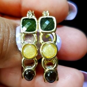 hoop earrings with stones are beautiful